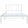 Cadre de lit métal avec tête de lit blanc 75x190 cm
