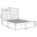 Cadre de lit Bois massif 140x200 cm