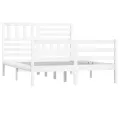 Cadre de lit Blanc Bois massif 160x200 cm