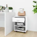 Armoire à roulettes Blanc brillant 46x36x59 cm Aggloméré