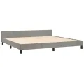 Cadre de lit avec tête de lit Gris clair 200x200 cm Velours