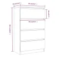 Buffet Chêne marron 60x35x98,5 cm Bois d'ingénierie