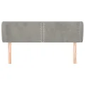Tête de lit avec oreilles Gris clair 147x23x78/88 cm Velours
