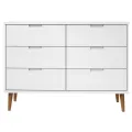 Commode MOLDE Blanc 113x40x80 cm Bois de pin massif