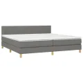 cadre de lit avec matelas Gris foncé 200x200cm Tissu