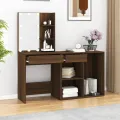 Coiffeuse à LED avec armoire Chêne marron Bois d'ingénierie
