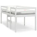 Lit haut Blanc 80x200 cm Bois de pin massif