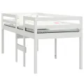 Lit haut Blanc 80x200 cm Bois de pin massif