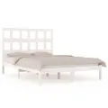 Cadre de lit Blanc Bois de pin massif 140x200 cm