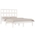 Cadre de lit Blanc Bois de pin massif 140x200 cm