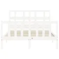 Cadre de lit avec tête de lit blanc 140x190 cm bois massif