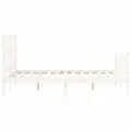 Cadre de lit avec tête de lit blanc 140x190 cm bois massif
