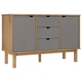 Buffet OTTA Marron et gris 113,5x43x73 cm Bois massif pin