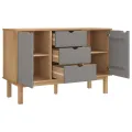Buffet OTTA Marron et gris 113,5x43x73 cm Bois massif pin