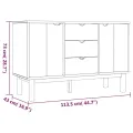 Buffet OTTA Marron et gris 113,5x43x73 cm Bois massif pin