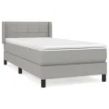 cadre de lit avec matelas Gris clair 100x200cm Tissu