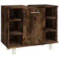 Armoire de bain Chêne fumé 60x32x53,5 cm Bois d'ingénierie
