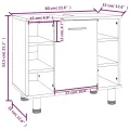 Armoire de bain Chêne fumé 60x32x53,5 cm Bois d'ingénierie