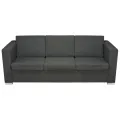 Canapé à 3 places Tissu Gris foncé