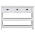 Buffet Blanc antique 108x30x76 cm Bois de Paulownia massif