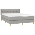 cadre de lit avec matelas Gris clair 140x190cm Tissu