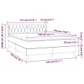 cadre de lit avec matelas Gris clair 140x190cm Tissu