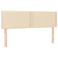 cadre de lit avec matelas LED Crème 140x200 cm Tissu