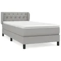 cadre de lit avec matelas Gris clair 80x200 cm Tissu