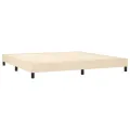 cadre de lit et matelas et LED Crème 200x200cm Tissu