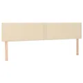 cadre de lit et matelas et LED Crème 200x200cm Tissu