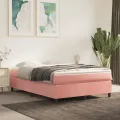 cadre de lit avec matelas Rose 140x200 cm Velours