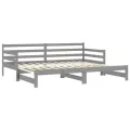 Lit coulissant 2x(90x200) cm Gris Bois de pin massif