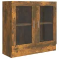 Armoire à vitrine Chêne fumé 82,5x30,5x80 cm Bois d'ingénierie