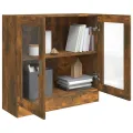 Armoire à vitrine Chêne fumé 82,5x30,5x80 cm Bois d'ingénierie