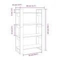Bibliothèque/Cloison Marron miel 80x35x125 cm Bois massif