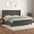 cadre de lit et matelas Gris foncé 200x200cm Velours