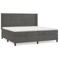 cadre de lit et matelas Gris foncé 200x200cm Velours