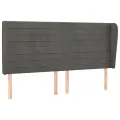 Tête de lit avec oreilles Gris foncé 203x23x118/128 cm Velours