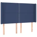 Tête de lit à LED Bleu 147x16x118/128 cm Tissu