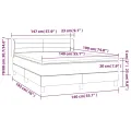 cadre de lit et matelas Gris foncé 140x190cm Velours