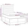cadre de lit et matelas Gris foncé 120x200cm Velours