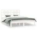Cadre de lit Blanc Bois de pin massif 140x200 cm
