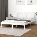 Cadre de lit Blanc Bois massif 120x200 cm