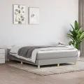 cadre de lit avec matelas Gris clair 140x200cm Tissu