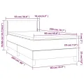 cadre de lit avec matelas Gris foncé 90x200 cm Tissu