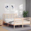Cadre de lit avec tête de lit 120x200 cm bois massif