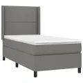 cadre de lit et matelas Gris foncé 90x190 cm Tissu