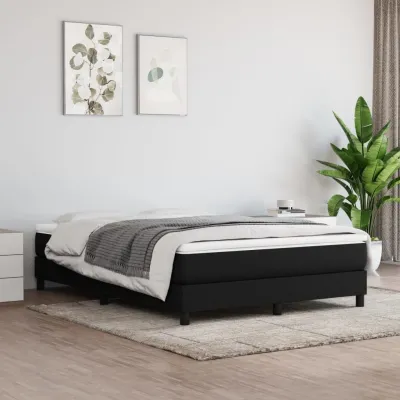 cadre de lit avec matelas Noir 140x200 cm Tissu