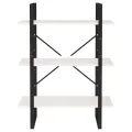 Bibliothèque à 3 niveaux Blanc 80x30x105 cm Bois de pin massif
