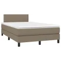cadre de lit avec matelas Taupe 120x200 cm Tissu